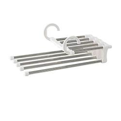 Pants Hangers | Multi-Purpose Hangers | Closet Space Saving Clothing Rack Magic Hanger Clothes Hook, Metal Wonder Organizer Stainless Steel Storage Hanger for Pants Skirts Clothes (White)