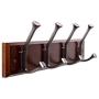 Finnhomy Wooden Coat Hooks Wall Hooks 4 Dual Hooks 16-Inch Rail/Pilltop Rack Long Coat Rack for Clothes Entryway Foyer Storage Organization Bathroom Towel Key Accessory Walnut/ORB Hook