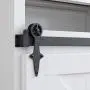 LD BUILD 4ft Mini Sliding Barn Door Hardware Kit, Unique Design Hanger, Easy Installation, Quality Roller, Perfect for Cabinets, TV Stands for 24" Wide DoorPanel (Vintage Steering Wheel Style)