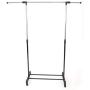SRETAN Clothes Rack Portable Rolling Hanger Shelf Garment Bar Adjustable Heavy Duty Silver Black Double Bar Indoor Outdoor Stainless Steel Plastic (B1)