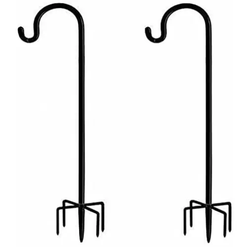 XVZ Shepherds Hook, 2 Pack Adjustable Shepherd Hook, 38 Inch Super Strong Metal Garden Shepherd Hooks for Hanging Birdhouses, Flower Pots, Lanterns, Wedding Decor-Black