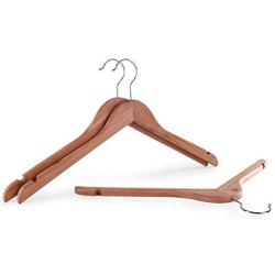 Wahdawn Aromatic Cedar Wooden Clothes Hangers Non Slip, 100% Natural Solid Wood Coat Suit Clothing Hanger (10 Pack)