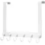 WEBI Over The Door Hook Door Hanger,Over The Door Towel Rack with 6 Coat Hooks for Hanging,Door Coat Hanger Over Door Coat Rack for Towels,Clothes,Back of Bathroom,White