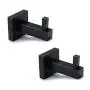 Z metnal Black Robe Hanger, Stainless Steel Wall Mounted Towel Hook, Bathroom Clothes Coat Hook Square Toilet Kitchen Door Hanger, Clean Line, 2 Pcs Z metnal Black Robe Hanger, Stainless Steel Wall Mounted Towel Hook, Bathroom Clothes Coat Hook Square Toilet Kitchen Door Hanger, Clean Line, 2 Pcs
