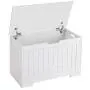 VASAGLE Lift Top Entryway Storage Chest/Bench with 2 Safety Hinge, Wooden Toy Box, White, ULHS11WT