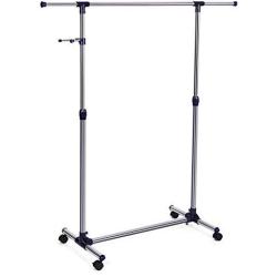 SONGMICS Adjustable Clothes Rack, Rolling Garment Rack, Portable Clothing Rack on Wheels, Blue ULLR01L