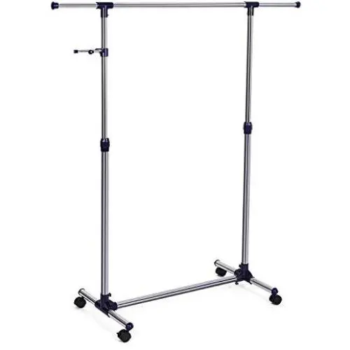 SONGMICS Adjustable Clothes Rack, Rolling Garment Rack, Portable Clothing Rack on Wheels, Blue ULLR01L SONGMICS Adjustable Clothes Rack, Rolling Garment Rack, Portable Clothing Rack on Wheels, Blue ULLR01L