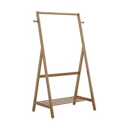 WZP Clothing Display Stand Simple Solid Wood Hanger Floor to Put Clothes Rack,Home Bedroom Mobile Storage Rack Simple Modern Coat Rack Waterproof and Moisture Proof/As Shown / 70Cm