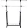 Storage Laundry Drying Closet Stick Hanger Shelf Rolling Clothes Holder Rack Folding
