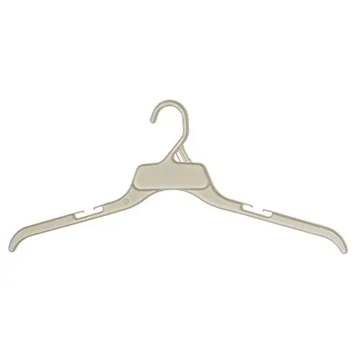 Mainetti 509 White All Plastic Hangers with Notches for Straps, Great for Shirts/Tops/Dresses, 19 Inch (Pack of 10)