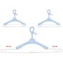 Heavy Duty Extra Wide Hanger Adjustable Shoulder 15.7"-26.5" Drying Hanger with Wind-Proof Swivel Hook 3 Pack, Sturdy Large Hangers for Wide Shirts, Polos, Tops, Cardigans, Heavy Winter Coats, Blue