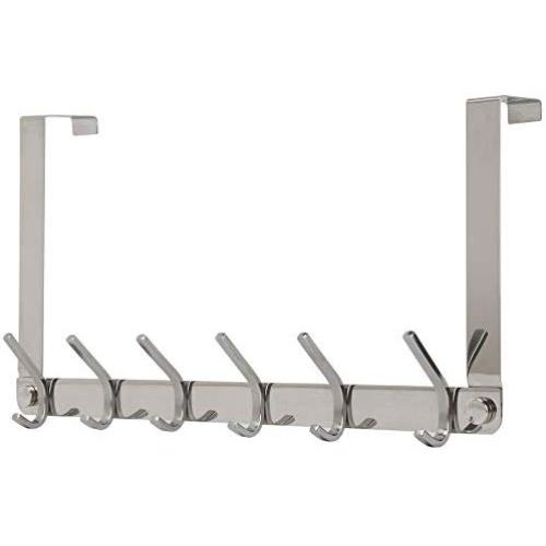 Dseap Over The Door Hook Hanger, Over The Door Towel Rack, for Coat Clothes Hat Towel Bathroom, Chromed