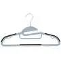 Popular Design Products 10 pc Premium Quality Easy-On Clothes Hangers - Grey with Black Non-Slip Pads - Space Saving Thin Profile - for Shirts, Pants, Blouses, Scarves ? Strong Enough for Coats