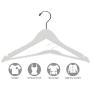 The Great American Hanger Company White Wood Top Hanger, Boxes of 100 Space Saving 17 Inch Flat Wooden Hangers w/Chrome Swivel Hook & Notches for Shirt Jacket or Dress