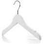 HANGERWORLD 12 White Wooden 11.8inch Kids Notched Top Coat Clothes Garment Hangers Baby Toddler