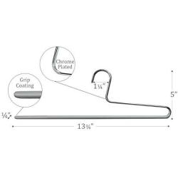 Mawa by Reston Lloyd Trouser Series Non-Slip Space-Saving Clothes Hanger with Single Rod for Pants, Style KH/1, 1-Each, Silver