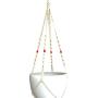 Macrame Plant Hanger Cotton 4 Legs 48 Inch For Indoor Outdoor, Living Room, Kitchen, Deck, Patio, High and Low Ceiling and Fits Round & Square Pots, Unique Design and Hand Knotted for Pot Size 10"-12"