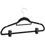 Non-Slip Velet Clothes Hangers -10 Pack - with 5pcs Connector Hooks and 10pcs Clips - Hold Up-To 10 Lbs - for Suit Dress Pants Tie Belt Scarf