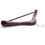 JS HANGER Wooden Coat Hanger Heavy Duty Walnut Wide Rounded Shoulder Hangers, 3-Pack