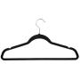 MEIYIN 5 X Black Adult Non-Slip Hangers Flocked Velvet Clothes Coat Trouser Wardrobe