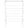 Mosunx Folding Clothes Drying Rack Metal, Clothes Dryer for Laundry, Rust Proof Telescopic Towel Hanger, Heavy Duty Clothes Drying Stand (White, 28.3 x 14.6 x 41.3 inches)