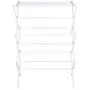 Mosunx Folding Clothes Drying Rack Metal, Clothes Dryer for Laundry, Rust Proof Telescopic Towel Hanger, Heavy Duty Clothes Drying Stand (White, 28.3 x 14.6 x 41.3 inches)