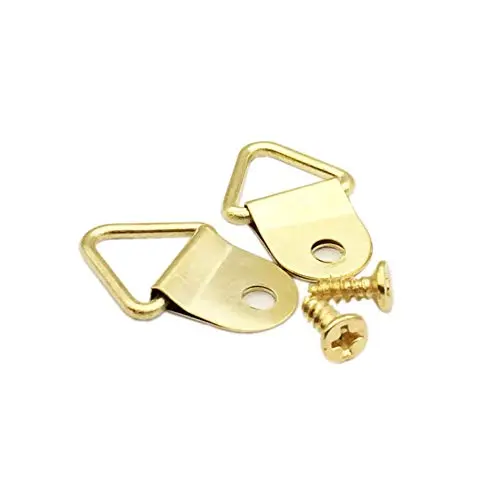 100 Pack Small Triangle Ring Steel Picture Hangers with Screws Picture Frames Picture Hang Solutions, for Hanging Clock Paintings Artwork Picture Frame Hook Photos(Gold) 100 Pack Small Triangle Ring Steel Picture Hangers with Screws Picture Frames Picture Hang Solutions, for Hanging Clock Paintings Artwork Picture Frame Hook Photos(Gold)