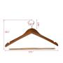 Quality Hangers 10 Curved Wooden Hangers Beautiful Sturdy Suit Coat Hangers with Locking Bar Gold Hooks Walnut Finish (10)