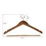 Quality Hangers 10 Curved Wooden Hangers Beautiful Sturdy Suit Coat Hangers with Locking Bar Gold Hooks Walnut Finish (10)