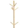 Ellymi Premium Wooden Coat Rack Freestanding with 9 Hooks Painted Solid Wood Tree Hangers for Coats, Hats, Scarves, Clothes and Handbags 48x48x175cm, Wood Color Tree Rack Stand for Coats Clothes