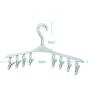 10pcs Random Color Plastic Portable Bathrooms Cloth Hanger Rack with Detachable Clips Clothespin Clothes Hangers Socks Underwear Drying Clips