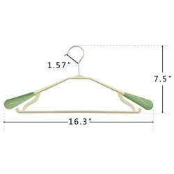 VECKLI Non-Slip Clothes Hangers, Wide Shoulder, Closet Space Saving, Pack of 10