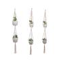Flosky 3pcs/Set Macrame Plant Hanger Hanging Basket Flowerpot Holder Cotton Rope Home