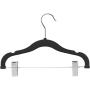 Home-it 12 PACK baby hangers with clips BLACK baby Clothes Hangers Velvet Hangers use for skirt hangers Clothes Hanger pants hangers Ultra Thin No Slip kids hangers