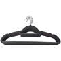 Pack of 10 Non-Slip Ultra-Thin 360 Degree Swivel Flocked Adult Clothes Hangers Random Color with Tie Bar, Notched Shoulders