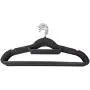 Pack of 10 Non-Slip Ultra-Thin 360 Degree Swivel Flocked Adult Clothes Hangers Random Color with Tie Bar, Notched Shoulders