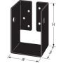 Simpson Strong-Tie APHH46 Outdoor Accents Concealed Flange Heavy Joist Hanger Powder Coated Black (Actual Dimensions 3-9/16" Wide x 5-1/8" high x 3" Base) - Pack of 2