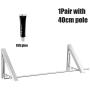 Lishiny Folding Clothes Hanger Foldable Multifunction Wall Mounted Clothes Rail Drying Rack (Silver,1Pair with 40Cm Pole)