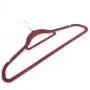 Sanhezhong 10pcs 450.524.5 Plastic Flocking Clothes Hangers with Rail Wine Red(US Warehouse)