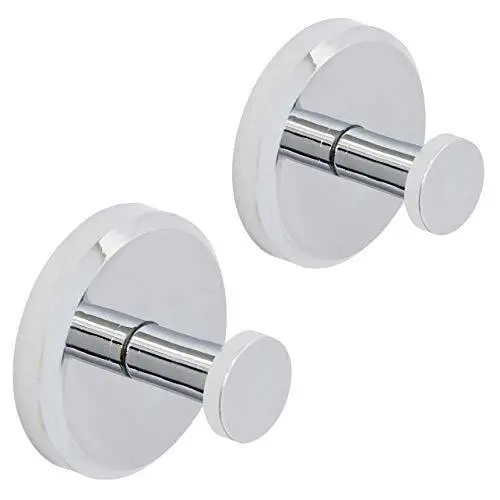 HOME SO Bathroom Hook with Suction Cup Holder - Removable Shower & Kitchen Hooks Hanger for Towel, Bath Robe, Coat, Loofah (2-Pack)