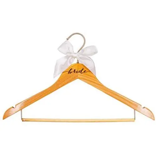 VAIEER Personalized Laser Engraved Wedding Bride and Groom Hangers with Black Ribbon and White Ribbon Custom Wood Clothes Hangers Garment (Bride) VAIEER Personalized Laser Engraved Wedding Bride and Groom Hangers with Black Ribbon and White Ribbon Custom Wood Clothes Hangers Garment (Bride)