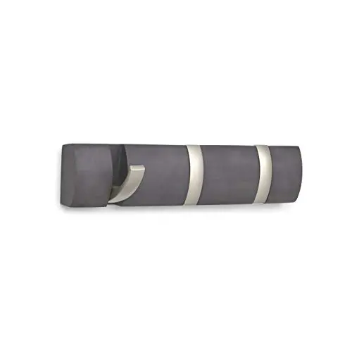 Umbra Flip Wall Mounted Floating Rack ? Modern, Sleek, Space-Saving Coat Hanger with 3 Retractable, Driftwood/Nickel Hook Umbra Flip Wall Mounted Floating Rack ? Modern, Sleek, Space-Saving Coat Hanger with 3 Retractable, Driftwood/Nickel Hook