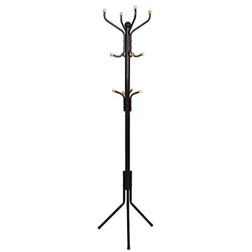 SONGMICS Metal Coat Rack 12 Hooks Display Hall Tree for Clothes Hats and Bags Espresso SONGMICS Metal Coat Rack 12 Hooks Display Hall Tree for Clothes Hats and Bags Espresso