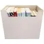 Portable File Folder Organizer, Magazine & Book Storage Boxes with Side Handles, Ivory White Portable File Folder Organizer, Magazine & Book Storage Boxes with Side Handles, Ivory White