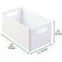 mDesign Plastic Stackable Home Storage Organizer Container Bin Boxes with Handles - for Media Consoles, Closets, Cabinets - Holds DVDs, Blu Ray, Video Games, Gaming Accessories - White