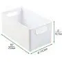 mDesign Plastic Stackable Home Storage Organizer Container Bin Boxes with Handles - for Media Consoles, Closets, Cabinets - Holds DVDs, Blu Ray, Video Games, Gaming Accessories - White mDesign Plastic Stackable Home Storage Organizer Container Bin Boxes with Handles - for Media Consoles, Closets, Cabinets - Holds DVDs, Blu Ray, Video Games, Gaming Accessories - White