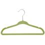 IOOXE-H 20pcs Non-Slip Kids Flock Coat Hangers Children Clothes Portable Velvet Child Hanging Rack (Green)