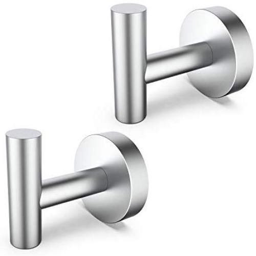 JOMAY Bathroom Towel Hooks for Hanging, Simple Robe Hooks Wall Hooks Heavy Duty, Door Holder Clothes Hanger Wall Mounted, Rustproof Brushed SUS 304 Stainless Steel for Shower Kitchen Hotel (2 Pcs) JOMAY Bathroom Towel Hooks for Hanging, Simple Robe Hooks Wall Hooks Heavy Duty, Door Holder Clothes Hanger Wall Mounted, Rustproof Brushed SUS 304 Stainless Steel for Shower Kitchen Hotel (2 Pcs)