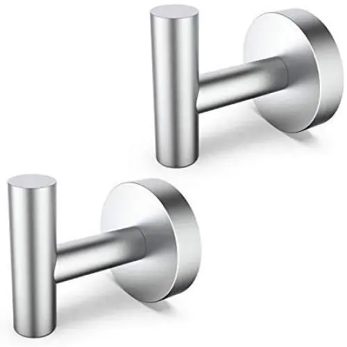 JOMAY Bathroom Towel Hooks for Hanging, Simple Robe Hooks Wall Hooks Heavy Duty, Door Holder Clothes Hanger Wall Mounted, Rustproof Brushed SUS 304 Stainless Steel for Shower Kitchen Hotel (2 Pcs) JOMAY Bathroom Towel Hooks for Hanging, Simple Robe Hooks Wall Hooks Heavy Duty, Door Holder Clothes Hanger Wall Mounted, Rustproof Brushed SUS 304 Stainless Steel for Shower Kitchen Hotel (2 Pcs)