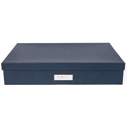 Bigso Sverker Fiberboard Legal/Art Storage Box, 3.3 x 17.1 x 12.2 in, Blue